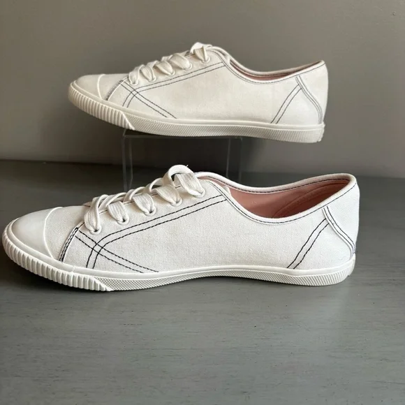 Kate Spade New York Tommi White Low Top Sneakers Shoes Women 8.5 Classic NWOT
